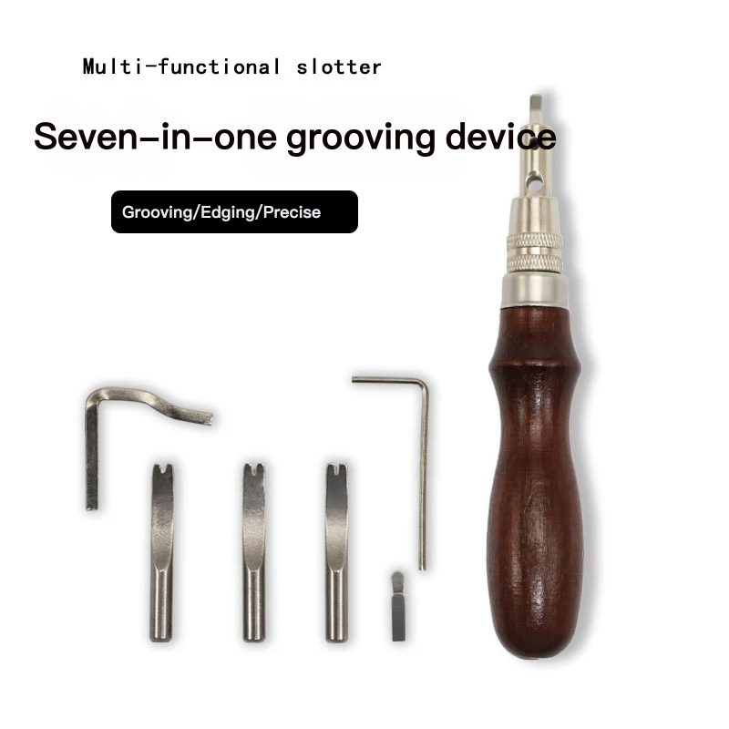 Leatherwork Edge Creaser - 7-In-1 Multifunctional Leather Working Tool -