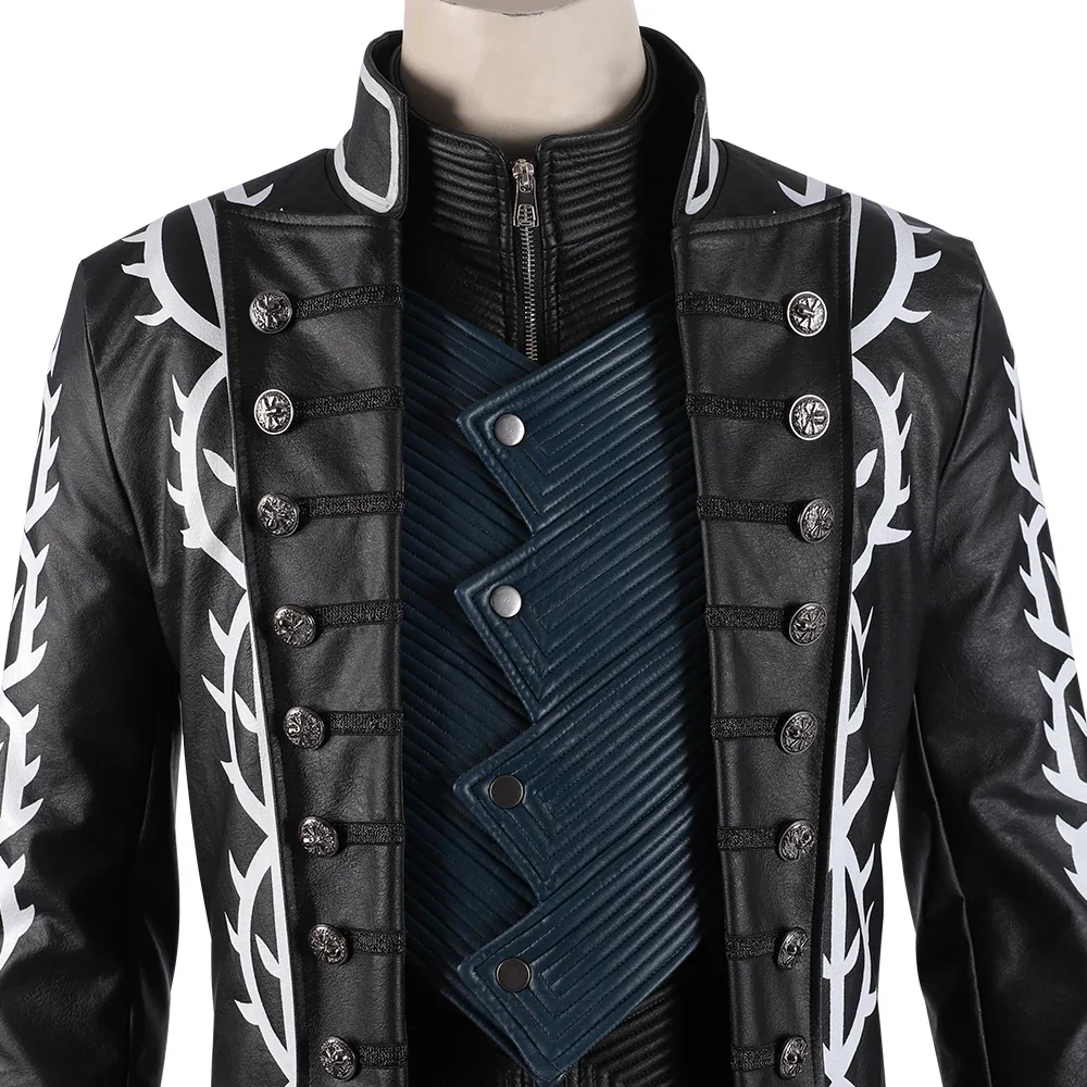 Leather Work Vest - Game DMC 5 Vergil Cosplay Costume