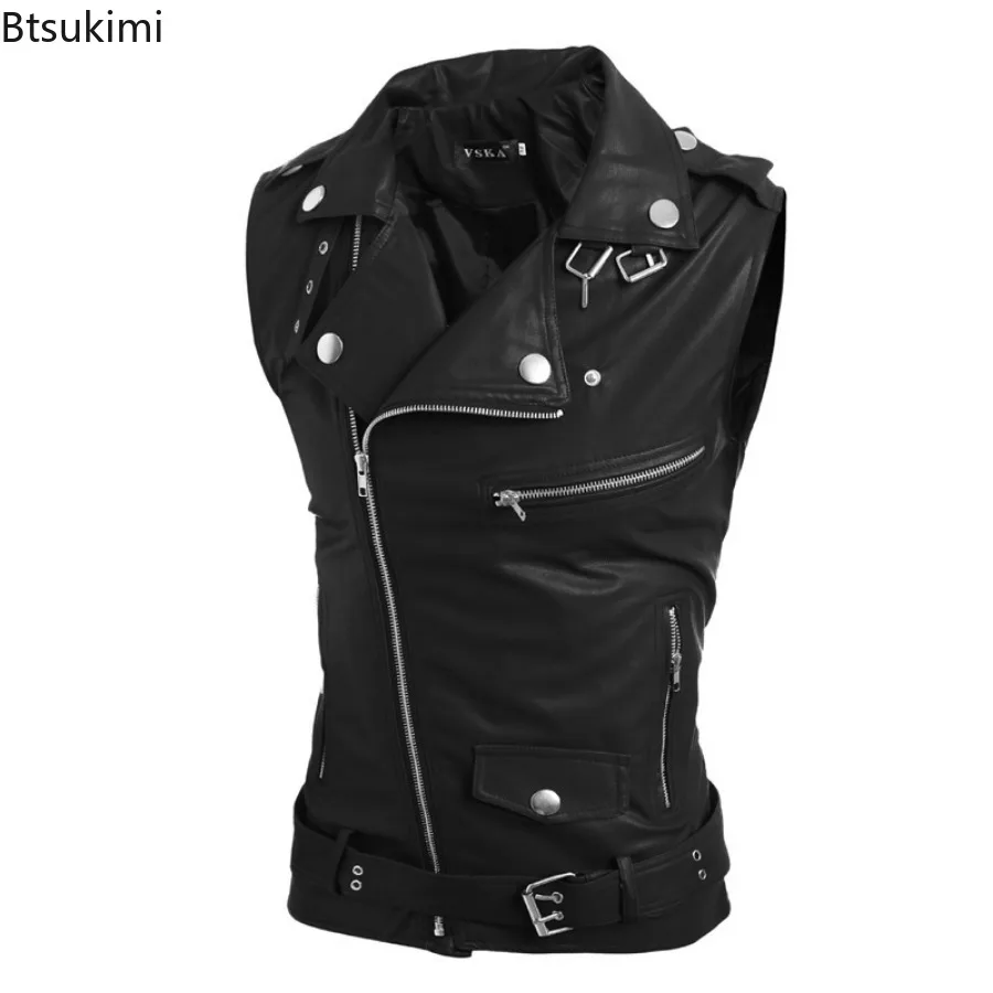 Leather Work Vest - 2026 Men's Casual PU Leather Vest