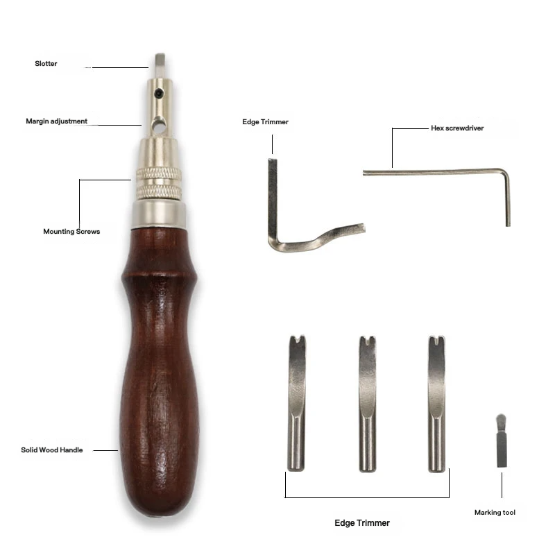 7-In-1 Multifunctional Leather - Leatherwork Edge Creaser ulasan dan harga