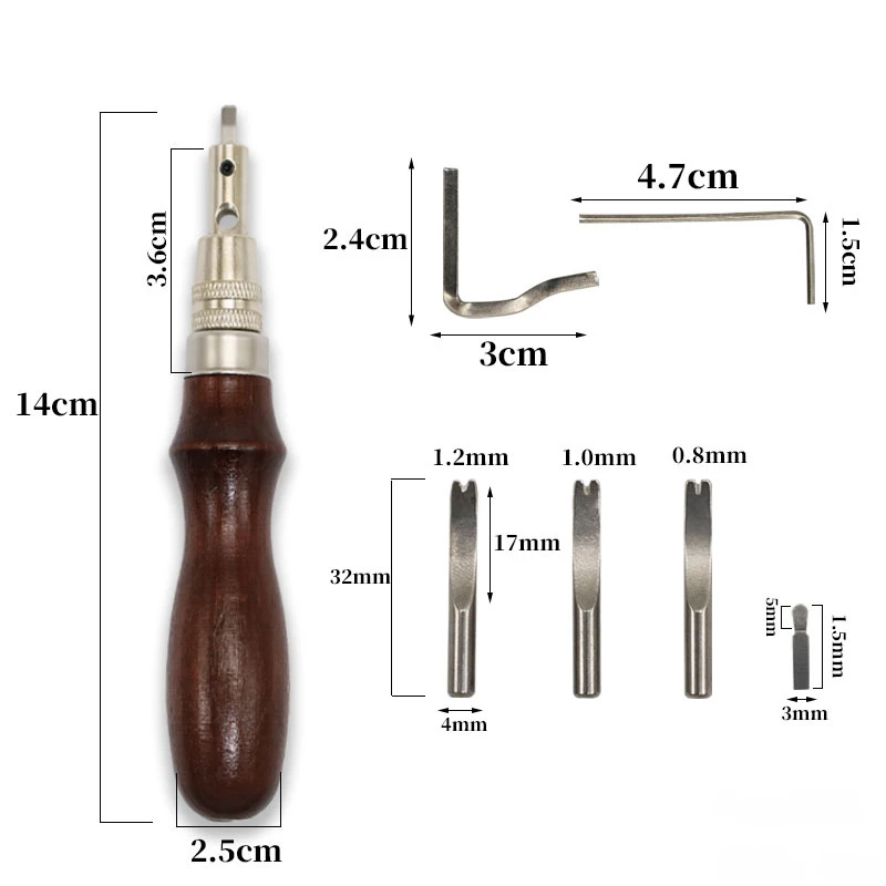 7-In-1 Multifunctional Leather - Leatherwork Edge Creaser ulasan dan harga