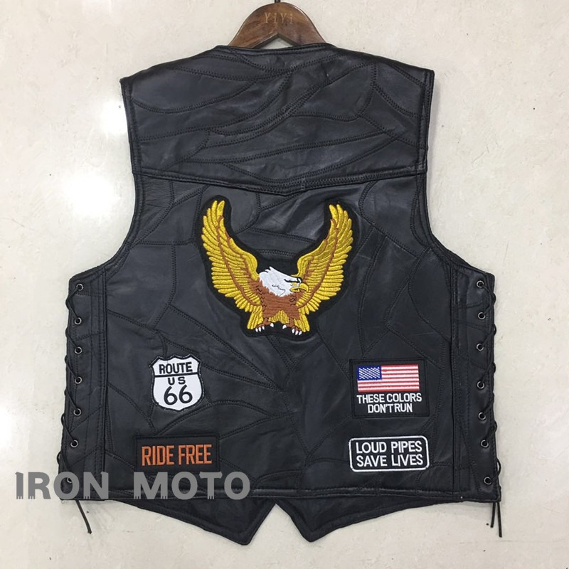 NEW Motorcycle Vests Men Cafe  - Leather Work Vest ulasan dan harga