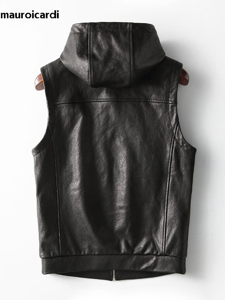 Mauroicardi Spring Autumn Luxu - Leather Work Vest ulasan dan harga