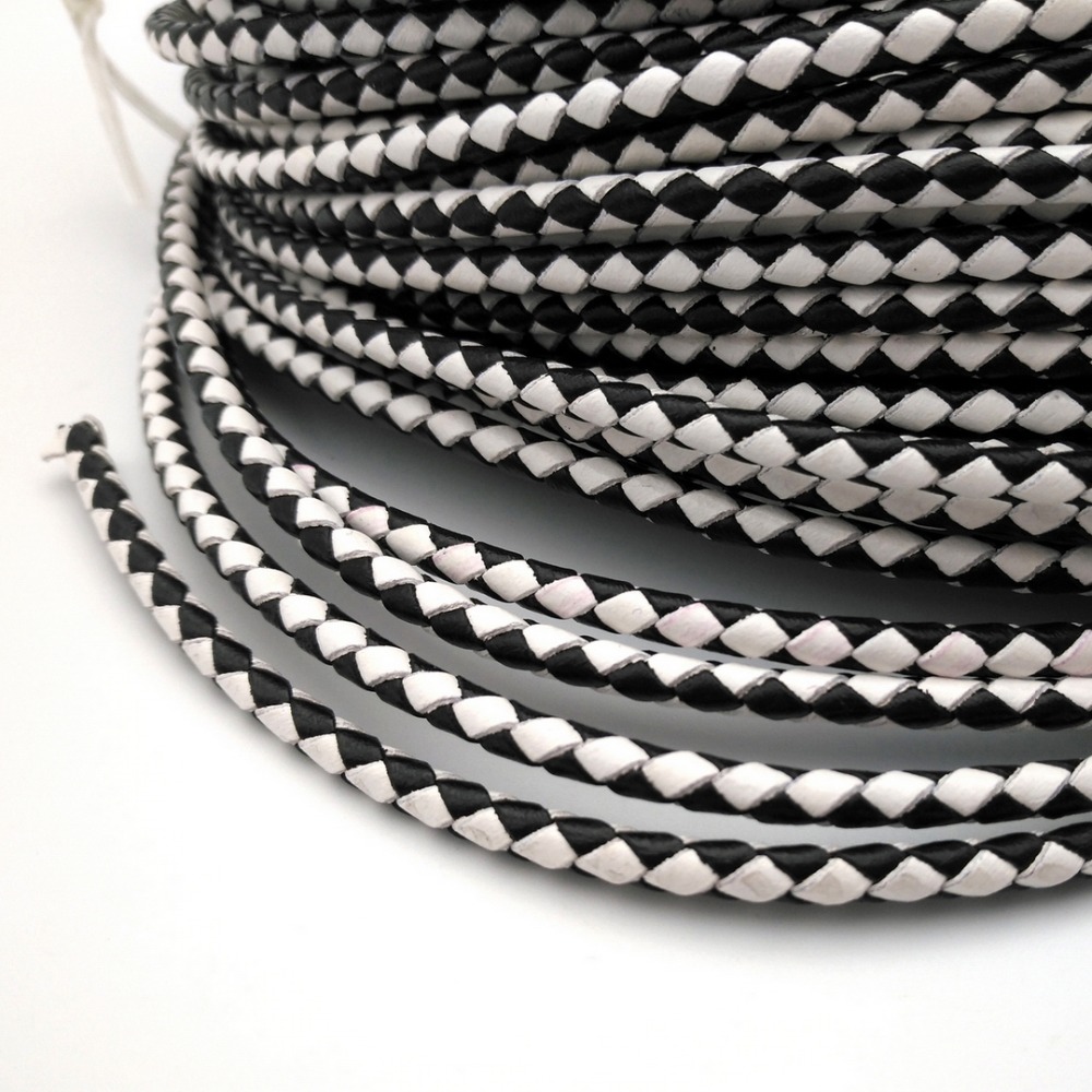 Aaazee 2 Yards 4mm Round Black - Leatherwork Jewelry ulasan dan harga