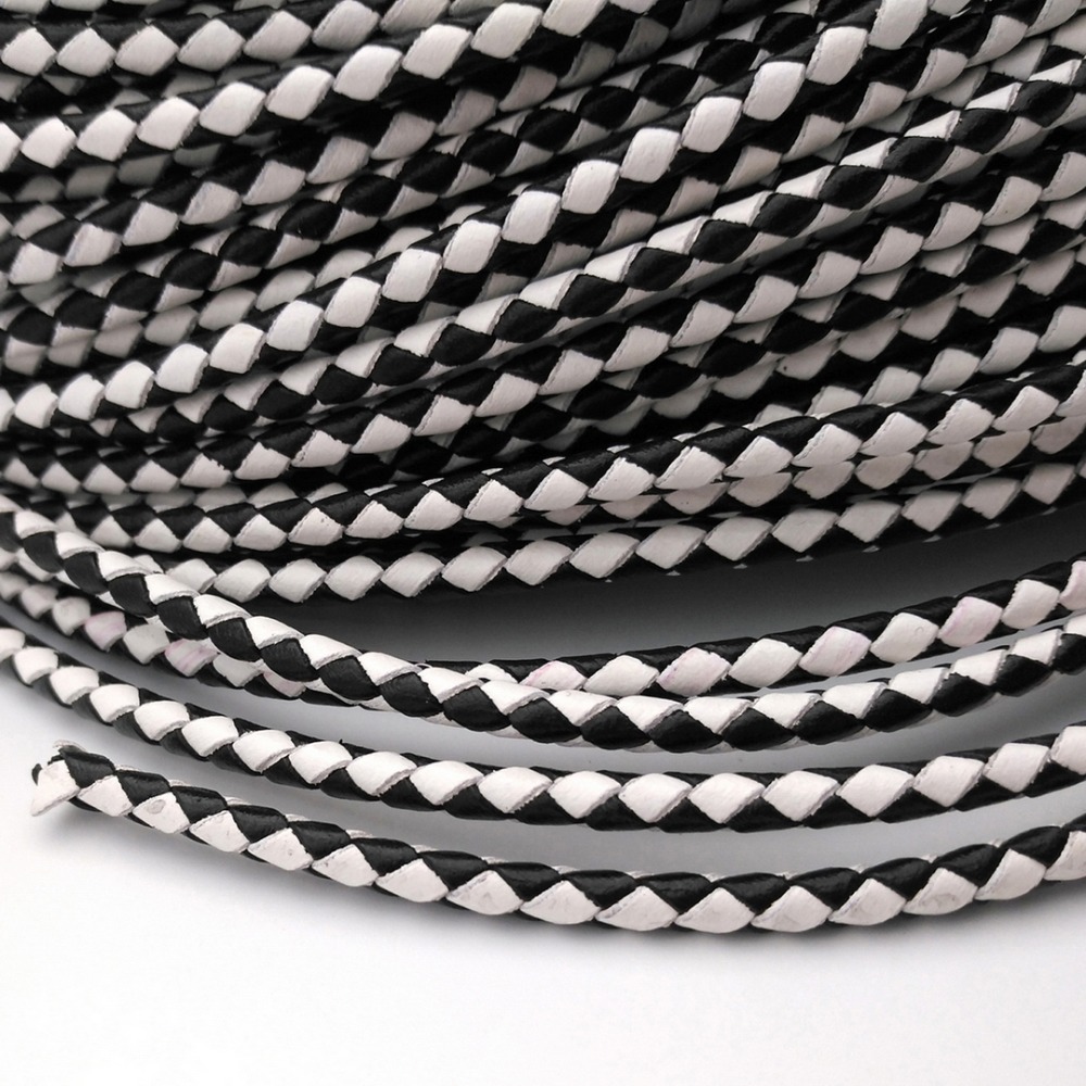 Aaazee 2 Yards 4mm Round Black - Leatherwork Jewelry ulasan dan harga