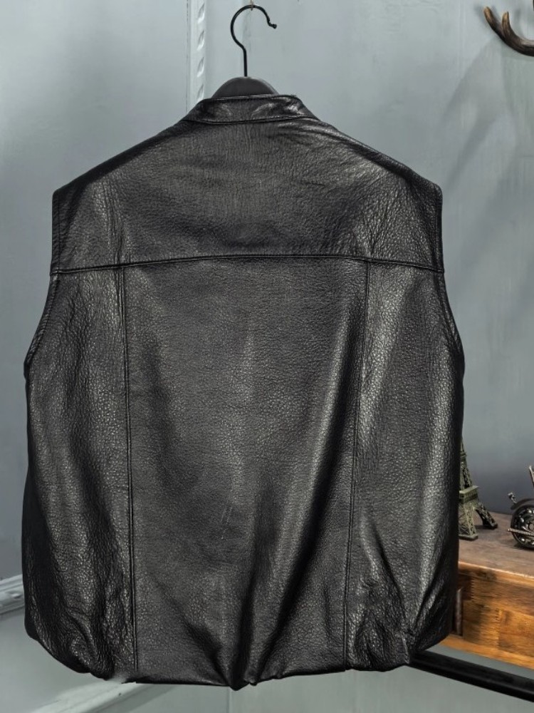 Autumn Fashion Natural Sheepsk - Leather Work Vest ulasan dan harga