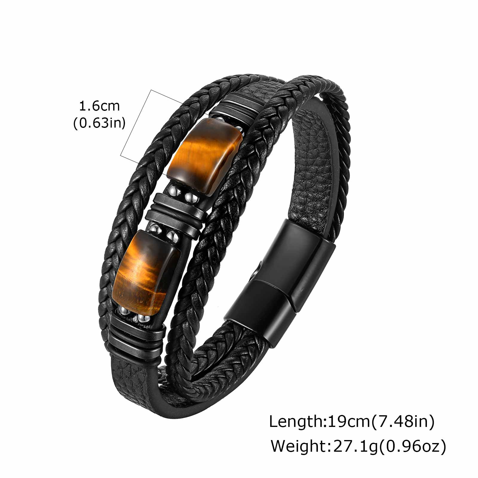 Men Braided Leather Bangle Tig - Leatherwork Jewelry ulasan dan harga