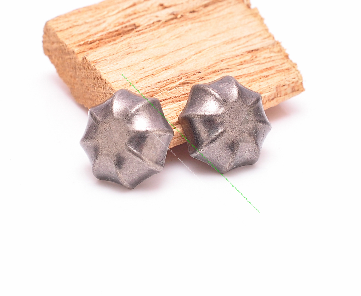 50Pcs Retro Silver Rosette Flo - Leatherwork Jewelry ulasan dan harga