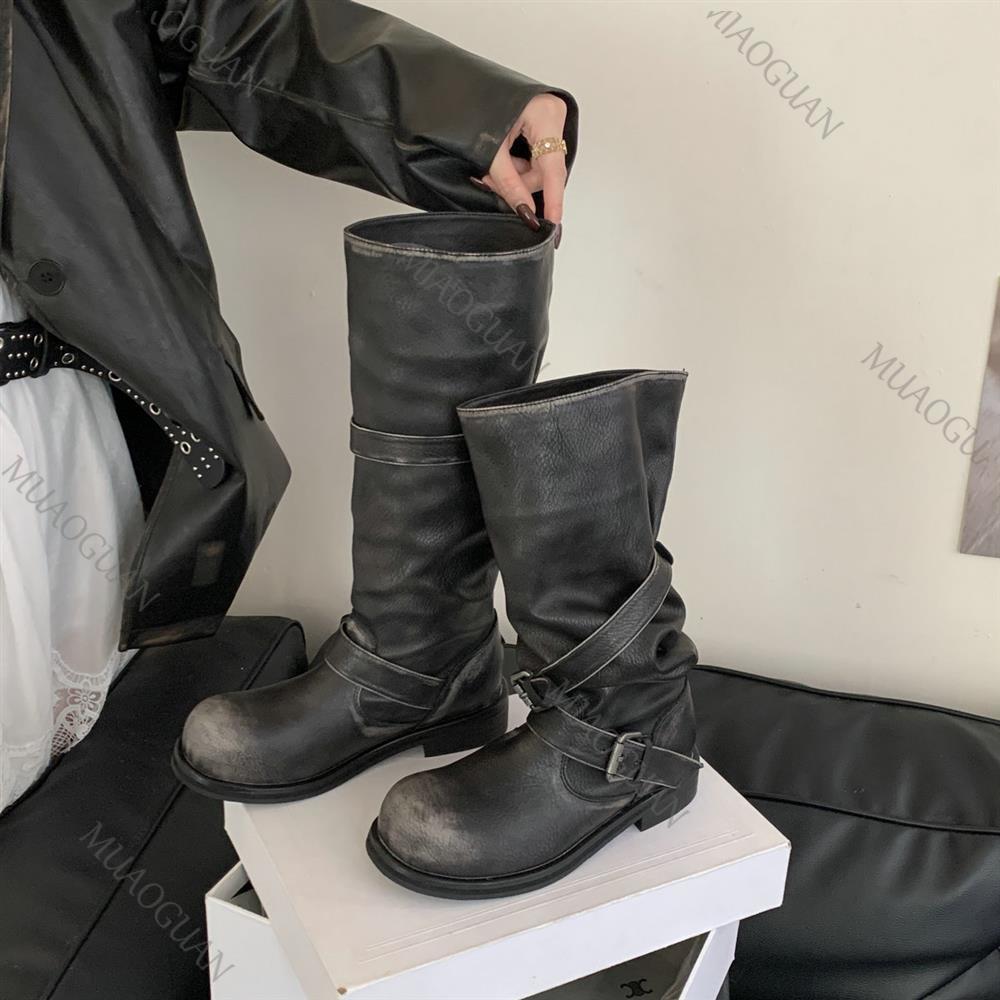 Spring Autumn Chunky Heel Thig - Belt Buckle Blank ulasan dan harga