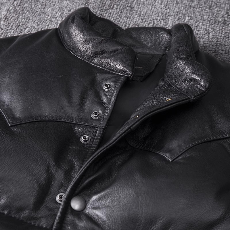Men's Slim Fit Leather Jacket  - Leather Work Vest ulasan dan harga