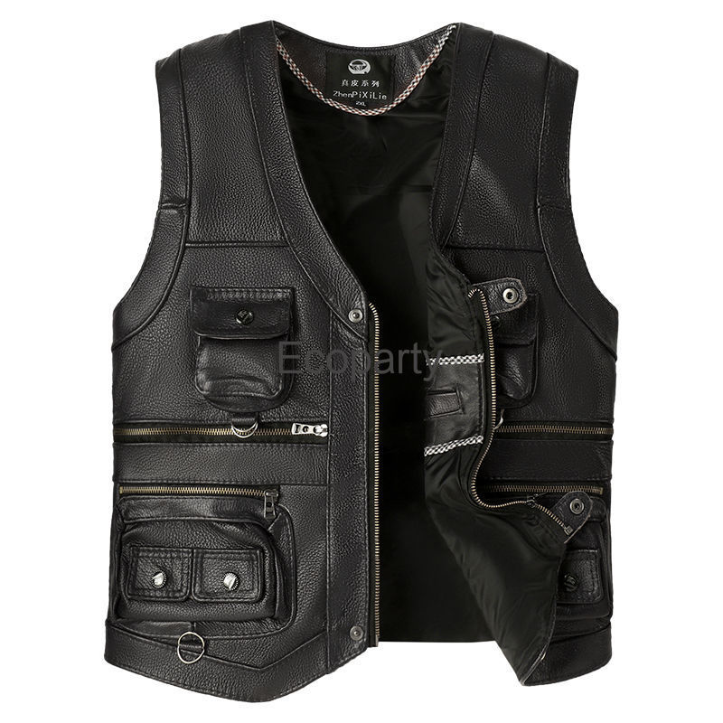 2024 Autumn Winter Leather Ves - Leather Work Vest ulasan dan harga