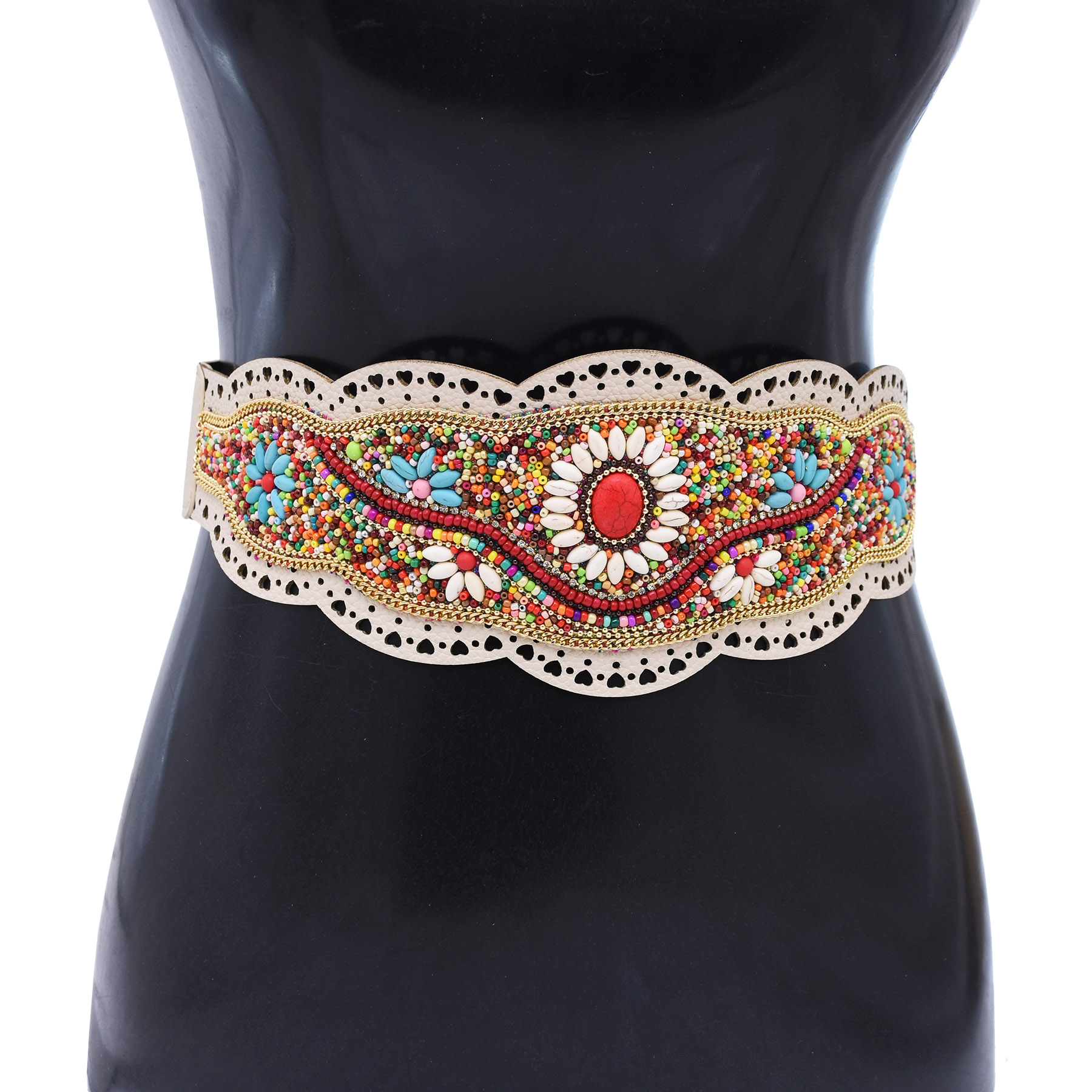 Colorful Rice Beads Waist Belt - Leatherwork Jewelry ulasan dan harga