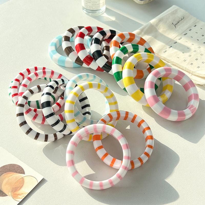 Color Block Resin Cuff Bracele - Leatherwork Jewelry ulasan dan harga