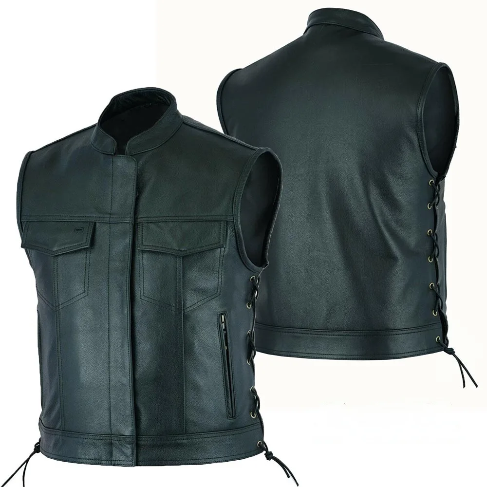 Vest Leather Punk Fashion Casu - Leather Work Vest ulasan dan harga