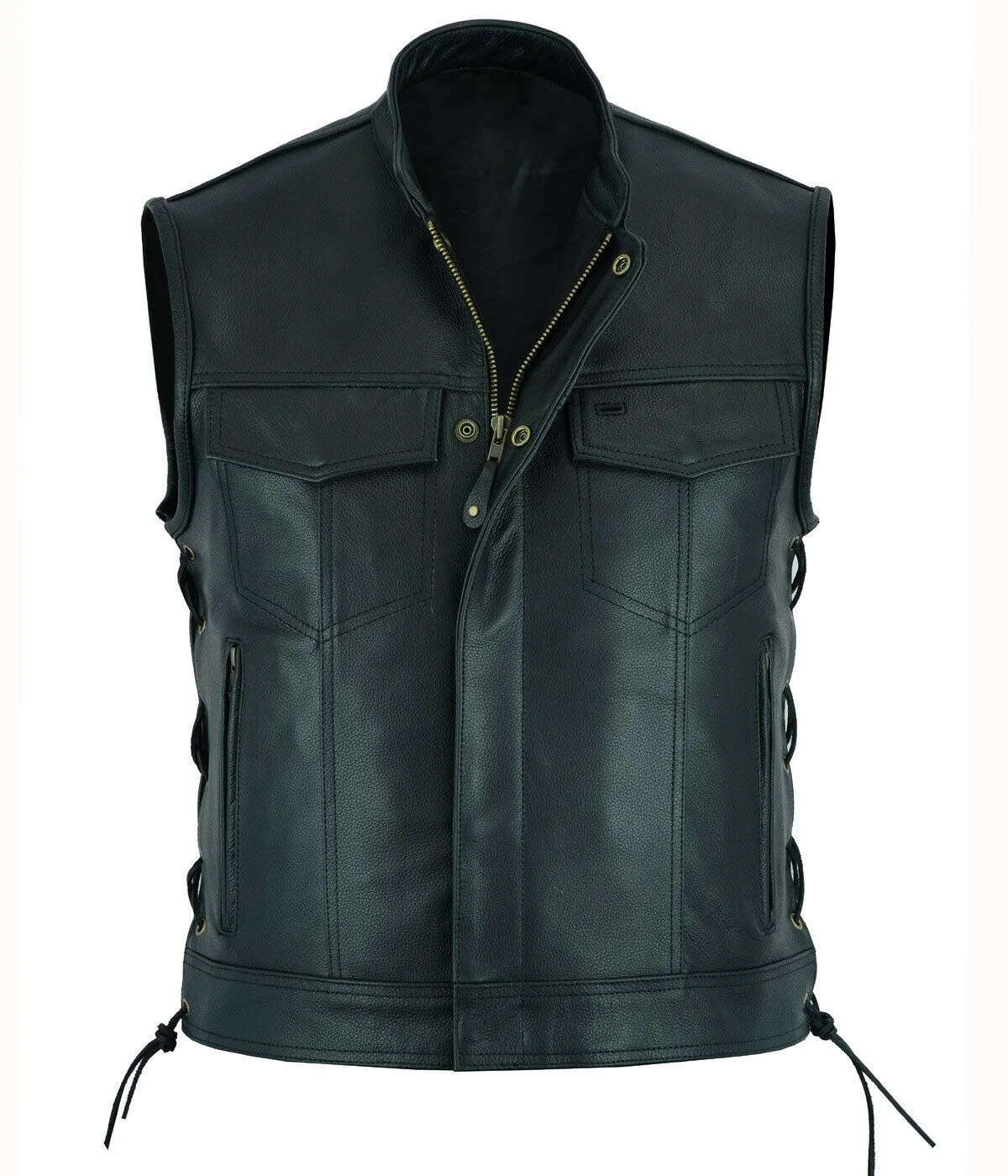 Vest Leather Punk Fashion Casu - Leather Work Vest ulasan dan harga