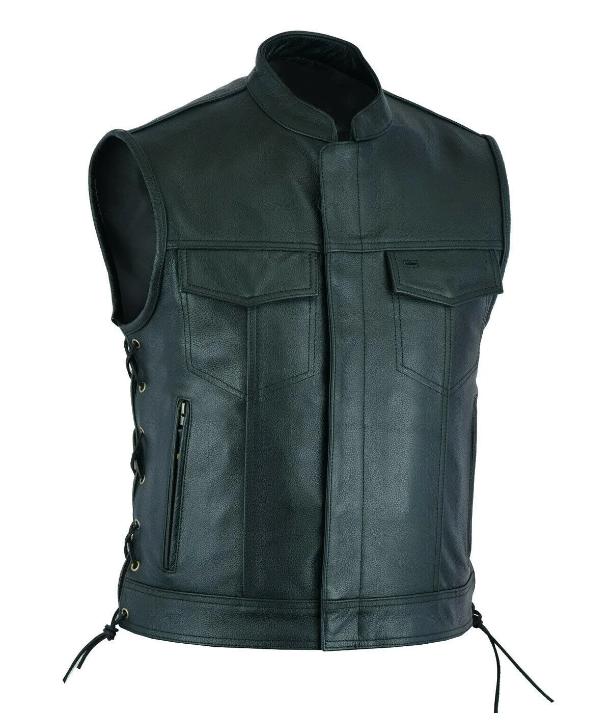 Vest Leather Punk Fashion Casu - Leather Work Vest ulasan dan harga