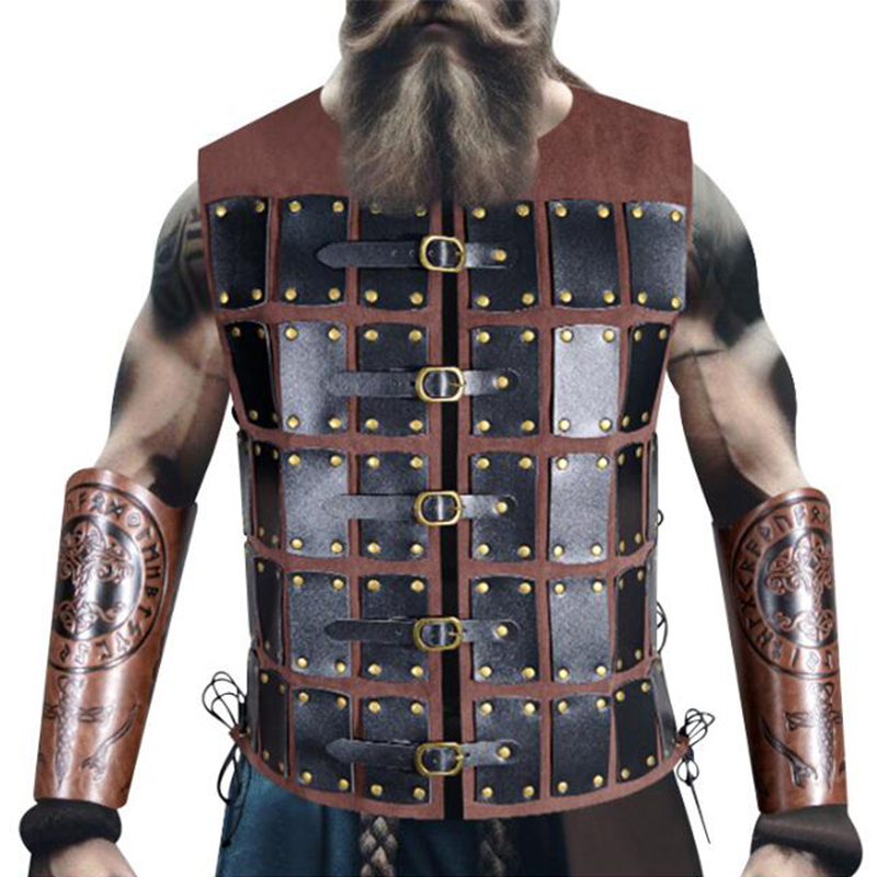 Medieval Viking Pirate Knight  - Leather Work Vest ulasan dan harga
